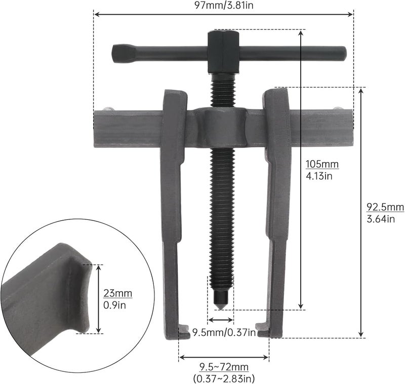 ChgImposs 2 Jaws Gear Puller, Adjustable Bearing Puller Gears, Internal External Removal Tool for Pulleys Flywheels Bearings Gears (3 INCH) - Image 2